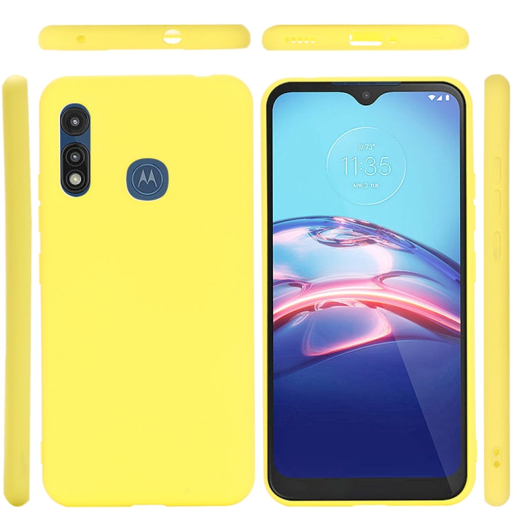 For Motorola Moto E 2020 Solid Color Liquid Silicone Dropproof Full Coverage Protective Case