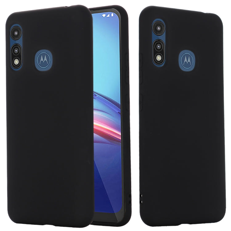 For Motorola Moto E 2020 Solid Color Liquid Silicone Dropproof Full Coverage Protective Case