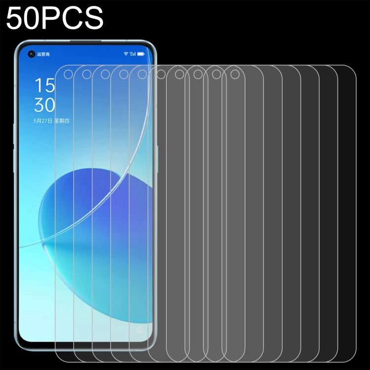For OPPO Reno6 5G / Reno6 Lite / Reno7 5G / Reno7 SE 5G / A96 50 PCS 0.26mm 9H 2.5D Tempered Glass Film