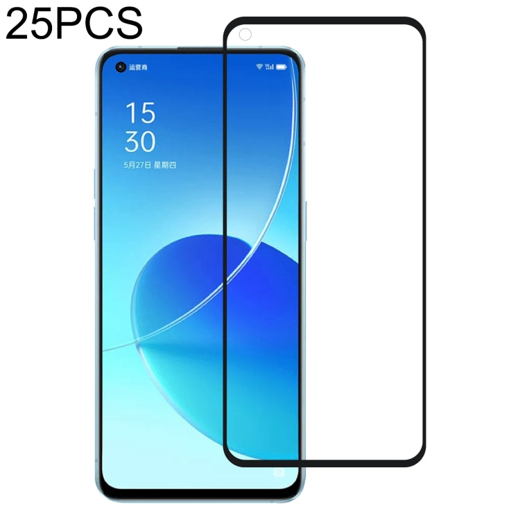 For OPPO Reno6 5G / Reno7 5G / Reno7 SE 5G / A96 25 PCS Full Glue Full Screen Tempered Glass Film
