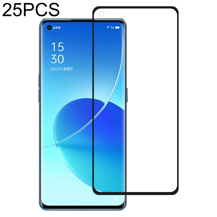For OPPO Reno6 Pro 5G / Reno6 Pro+ 5G / Reno7 Pro 5G 25 PCS Full Glue Full Screen Tempered Glass Film