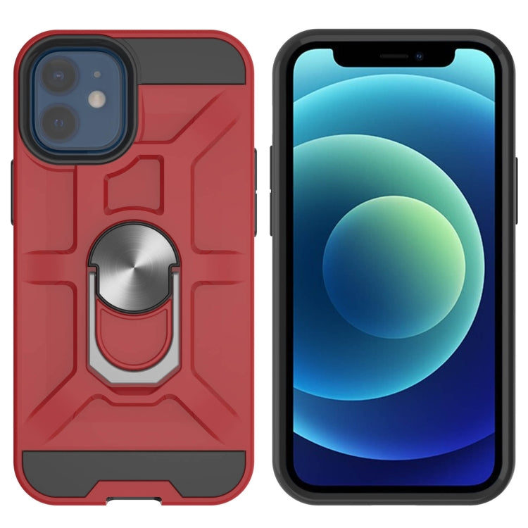 For iPhone 12 mini War-god Armor TPU + PC Shockproof  Magnetic Protective Case with Ring Holder