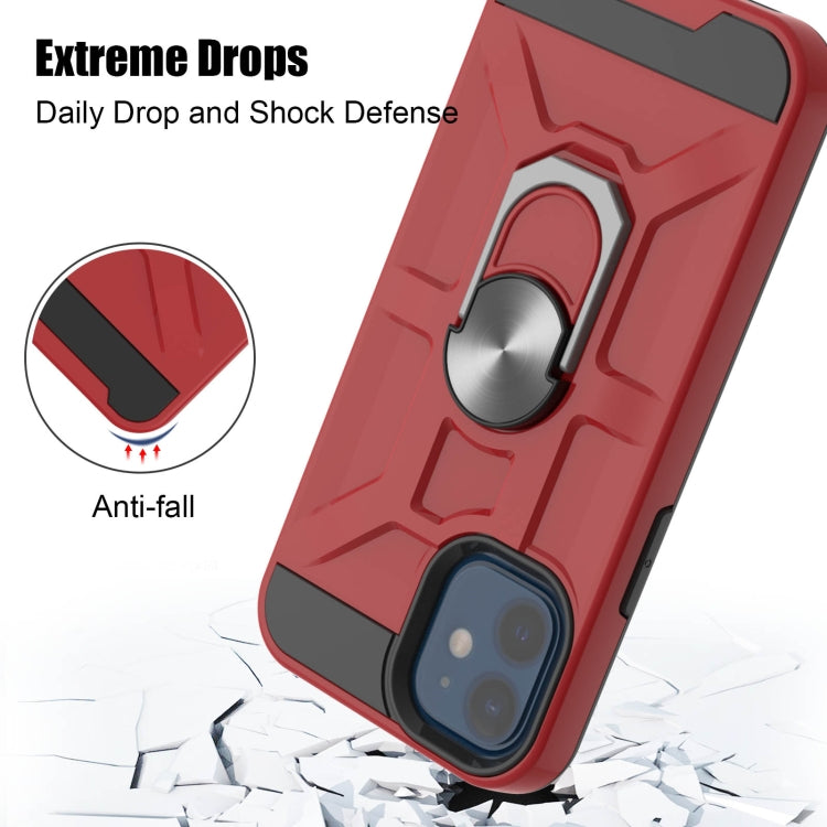 For iPhone 12 mini War-god Armor TPU + PC Shockproof  Magnetic Protective Case with Ring Holder