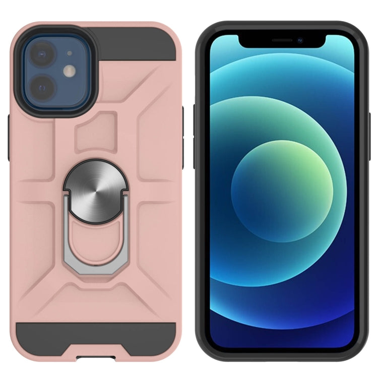 For iPhone 12 mini War-god Armor TPU + PC Shockproof  Magnetic Protective Case with Ring Holder