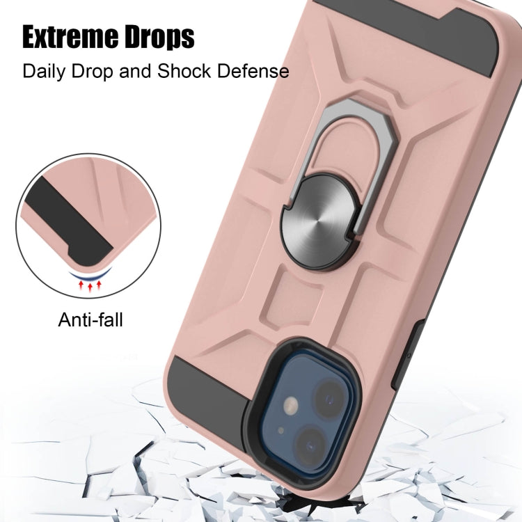 For iPhone 12 mini War-god Armor TPU + PC Shockproof  Magnetic Protective Case with Ring Holder