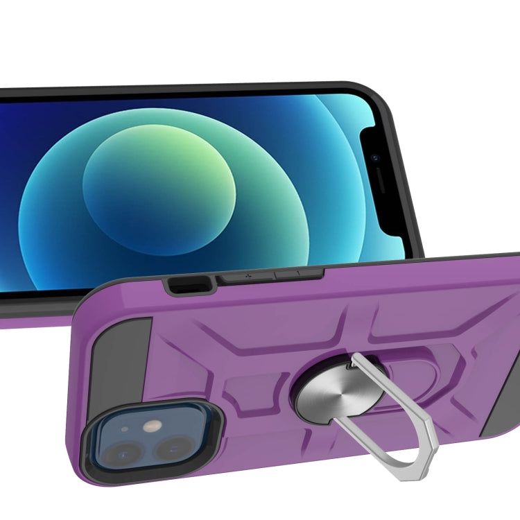 For iPhone 12 mini War-god Armor TPU + PC Shockproof  Magnetic Protective Case with Ring Holder