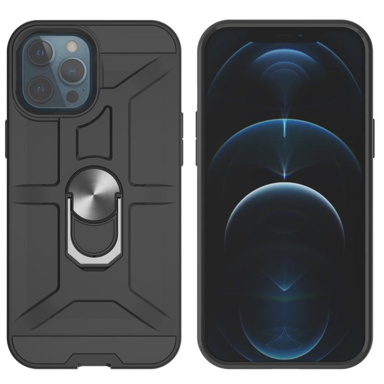 For iPhone 12 / 12 Pro War-god Armor TPU + PC Shockproof  Magnetic Protective Case with Ring Holder