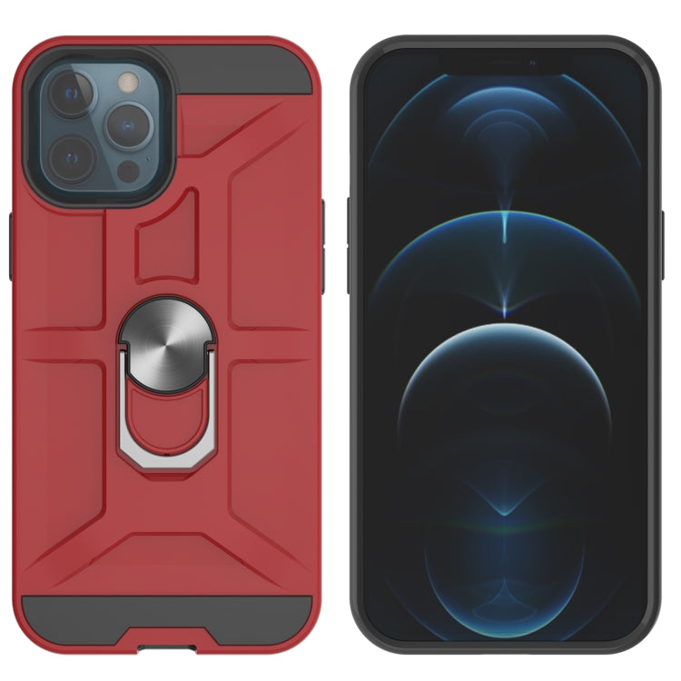 For iPhone 12 / 12 Pro War-god Armor TPU + PC Shockproof  Magnetic Protective Case with Ring Holder