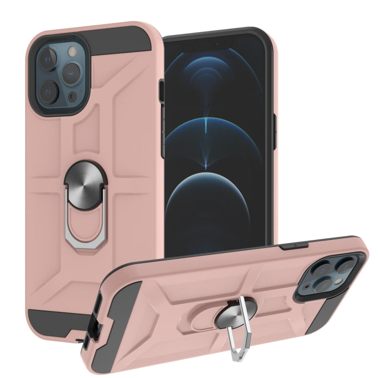 For iPhone 12 / 12 Pro War-god Armor TPU + PC Shockproof  Magnetic Protective Case with Ring Holder