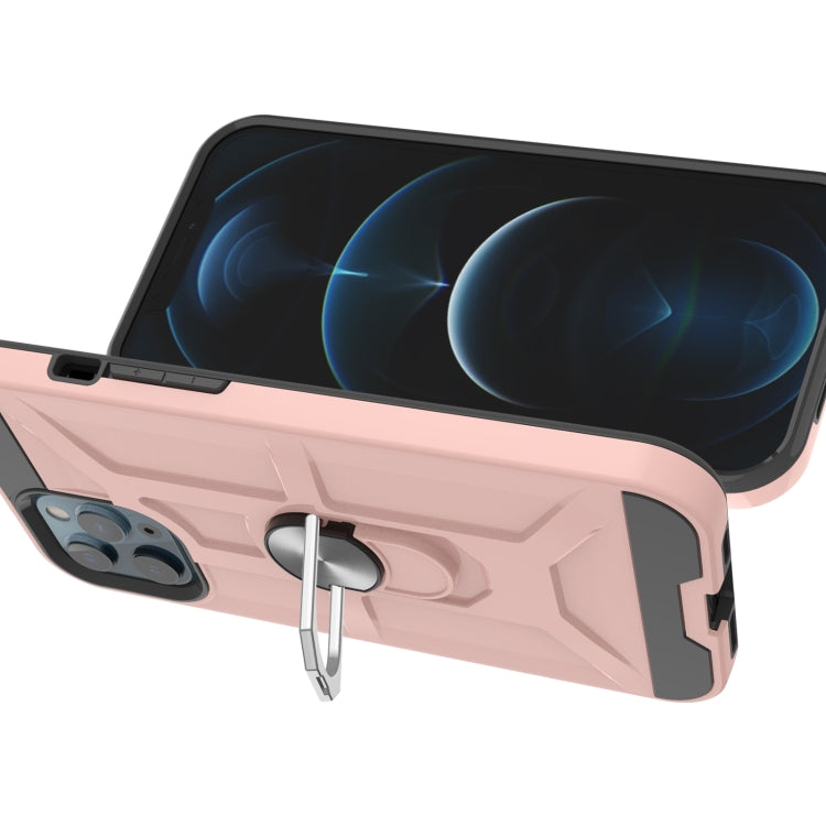 For iPhone 12 / 12 Pro War-god Armor TPU + PC Shockproof  Magnetic Protective Case with Ring Holder