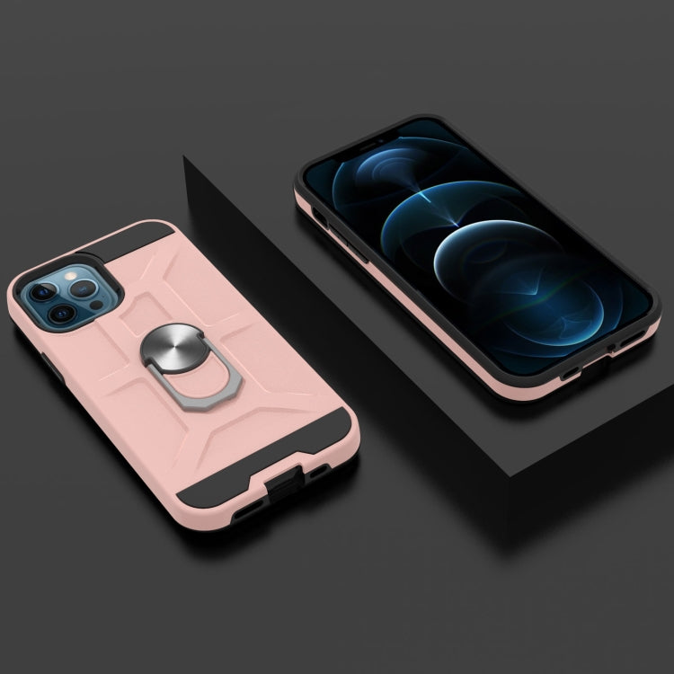 For iPhone 12 / 12 Pro War-god Armor TPU + PC Shockproof  Magnetic Protective Case with Ring Holder