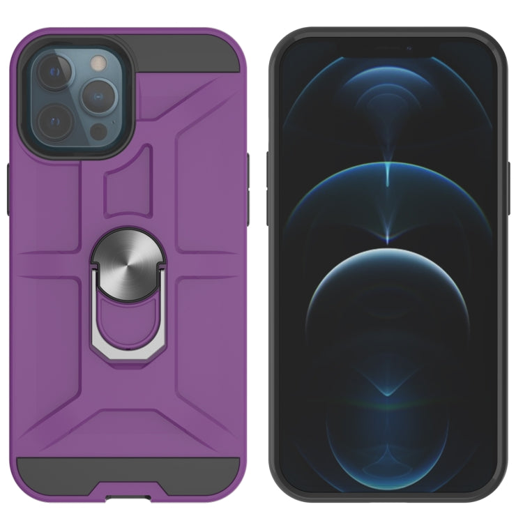For iPhone 12 / 12 Pro War-god Armor TPU + PC Shockproof  Magnetic Protective Case with Ring Holder