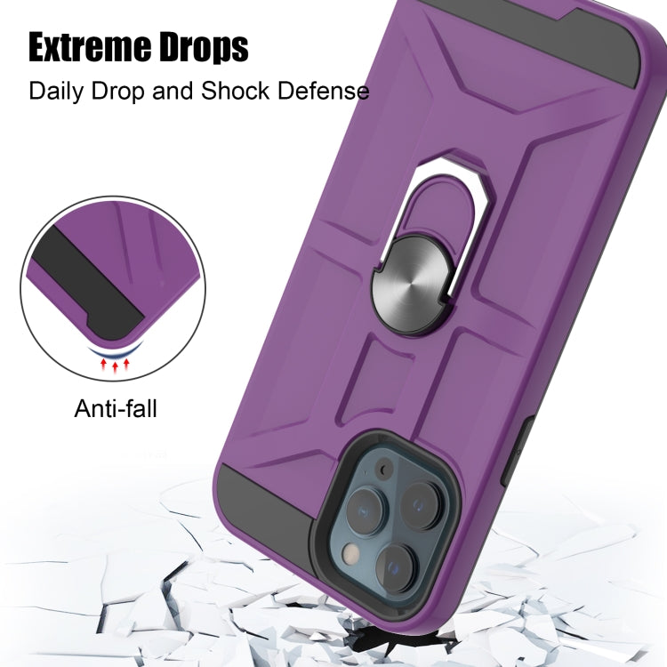 For iPhone 12 / 12 Pro War-god Armor TPU + PC Shockproof  Magnetic Protective Case with Ring Holder