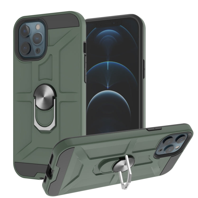 For iPhone 12 / 12 Pro War-god Armor TPU + PC Shockproof  Magnetic Protective Case with Ring Holder