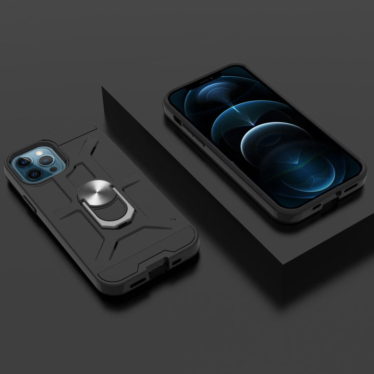 For iPhone 12 Pro Max War-god Armor TPU + PC Shockproof  Magnetic Protective Case with Ring Holder
