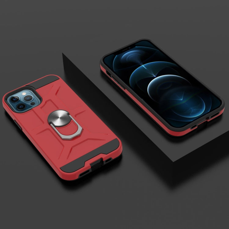 For iPhone 12 Pro Max War-god Armor TPU + PC Shockproof  Magnetic Protective Case with Ring Holder