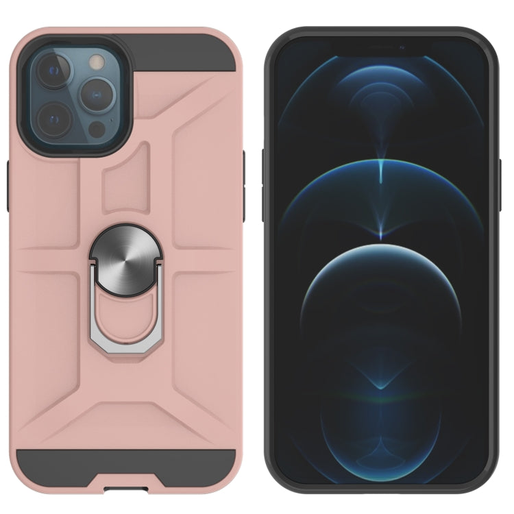 For iPhone 12 Pro Max War-god Armor TPU + PC Shockproof  Magnetic Protective Case with Ring Holder