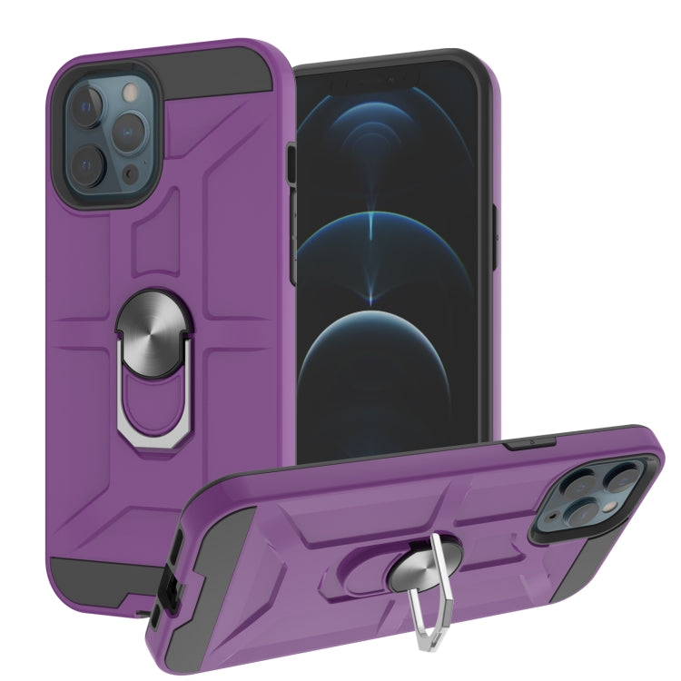 For iPhone 12 Pro Max War-god Armor TPU + PC Shockproof  Magnetic Protective Case with Ring Holder