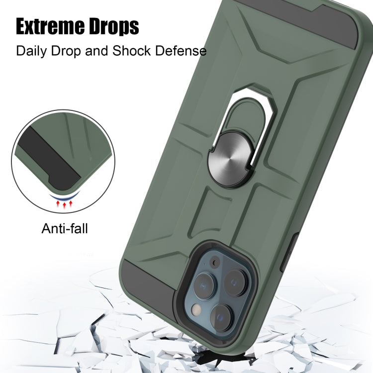 For iPhone 12 Pro Max War-god Armor TPU + PC Shockproof  Magnetic Protective Case with Ring Holder