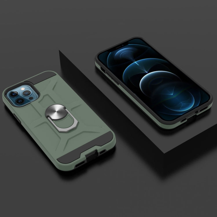 For iPhone 12 Pro Max War-god Armor TPU + PC Shockproof  Magnetic Protective Case with Ring Holder