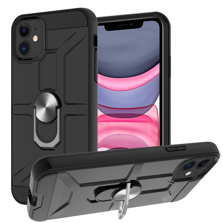 For iPhone 11 War-god Armor TPU + PC Shockproof  Magnetic Protective Case with Ring Holder