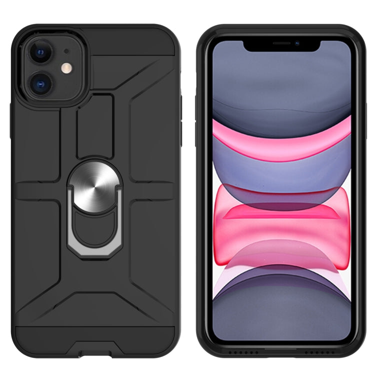 For iPhone 11 War-god Armor TPU + PC Shockproof  Magnetic Protective Case with Ring Holder