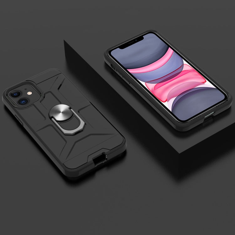 For iPhone 11 War-god Armor TPU + PC Shockproof  Magnetic Protective Case with Ring Holder