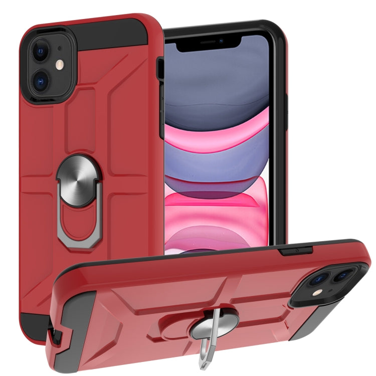For iPhone 11 War-god Armor TPU + PC Shockproof  Magnetic Protective Case with Ring Holder