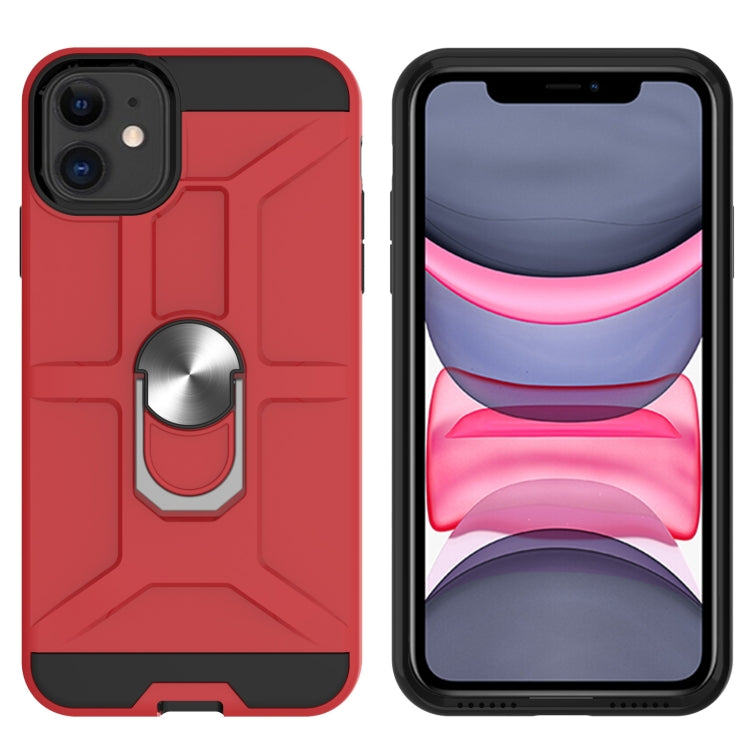 For iPhone 11 War-god Armor TPU + PC Shockproof  Magnetic Protective Case with Ring Holder