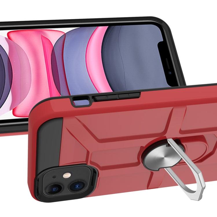 For iPhone 11 War-god Armor TPU + PC Shockproof  Magnetic Protective Case with Ring Holder