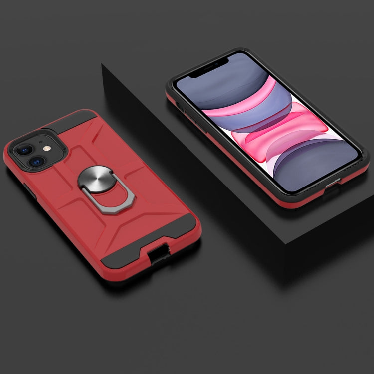 For iPhone 11 War-god Armor TPU + PC Shockproof  Magnetic Protective Case with Ring Holder