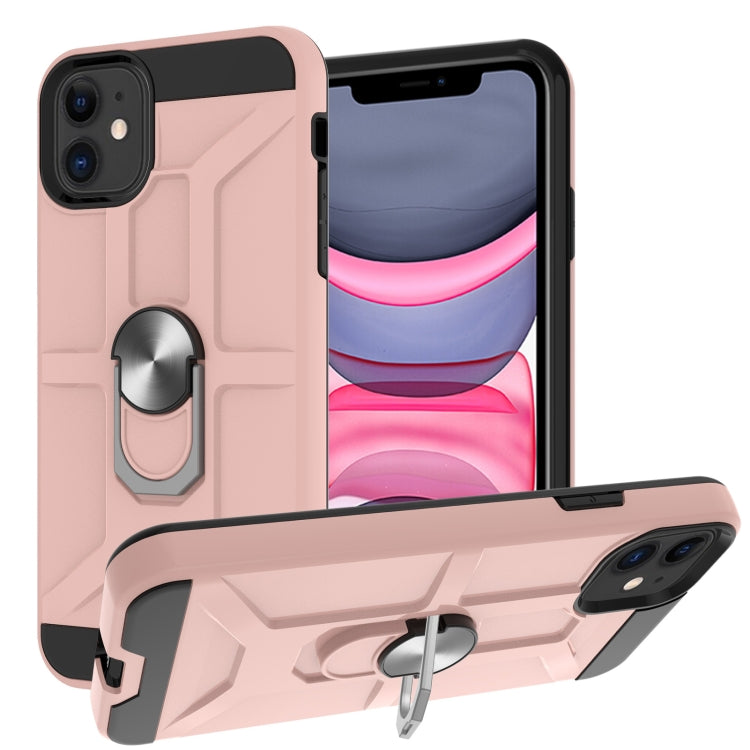 For iPhone 11 War-god Armor TPU + PC Shockproof  Magnetic Protective Case with Ring Holder