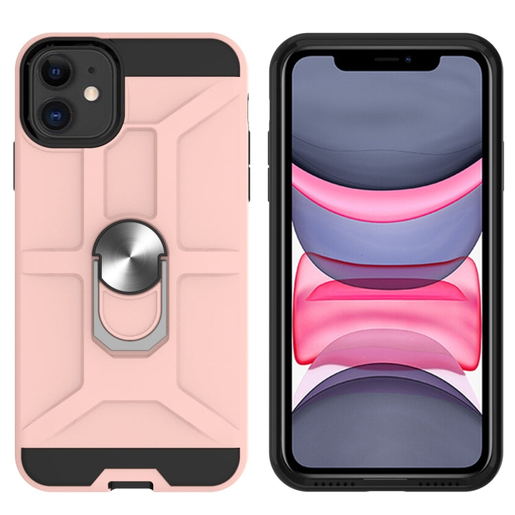 For iPhone 11 War-god Armor TPU + PC Shockproof  Magnetic Protective Case with Ring Holder
