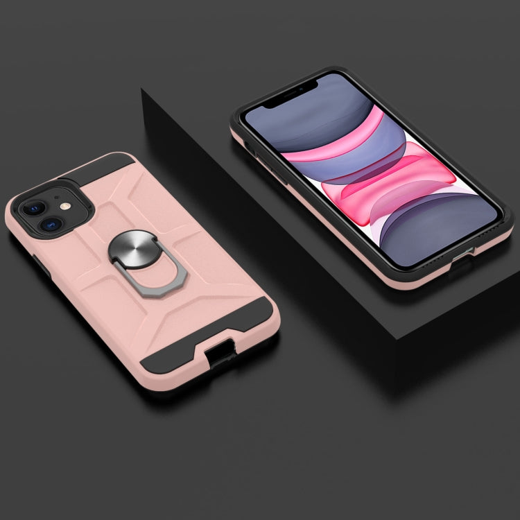 For iPhone 11 War-god Armor TPU + PC Shockproof  Magnetic Protective Case with Ring Holder