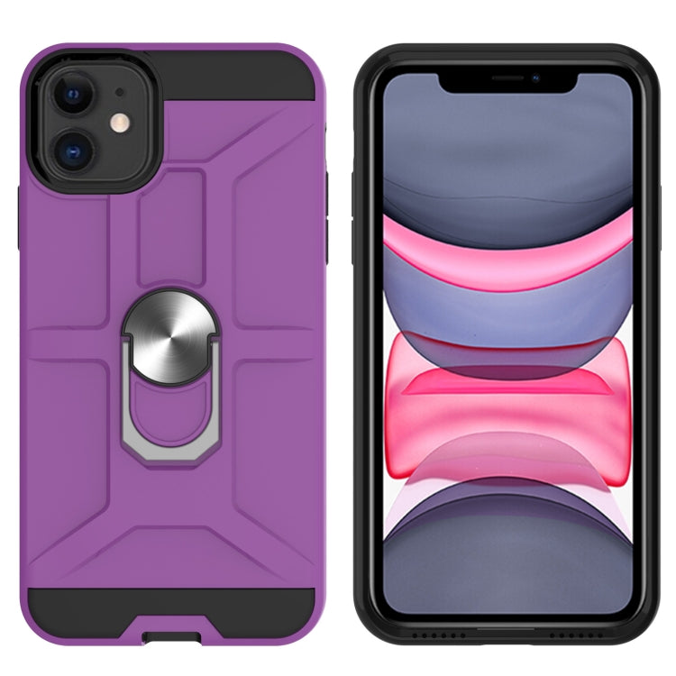 For iPhone 11 War-god Armor TPU + PC Shockproof  Magnetic Protective Case with Ring Holder