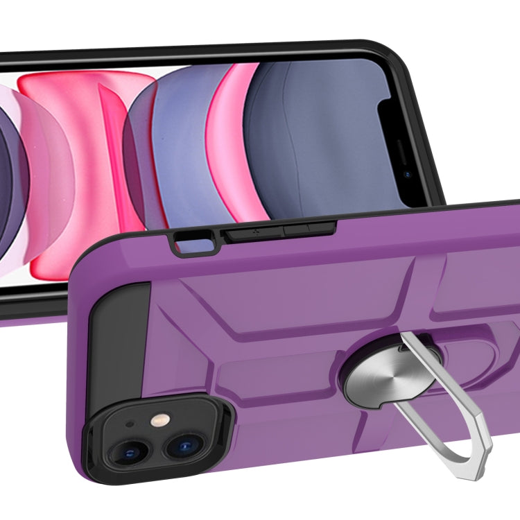 For iPhone 11 War-god Armor TPU + PC Shockproof  Magnetic Protective Case with Ring Holder