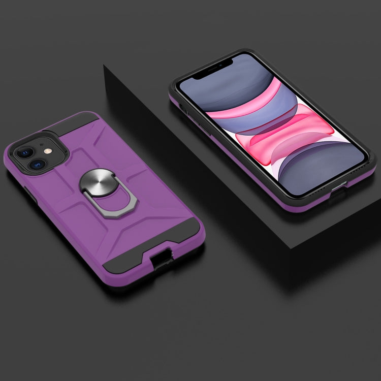 For iPhone 11 War-god Armor TPU + PC Shockproof  Magnetic Protective Case with Ring Holder