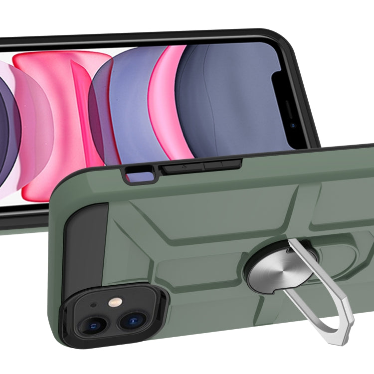 For iPhone 11 War-god Armor TPU + PC Shockproof  Magnetic Protective Case with Ring Holder