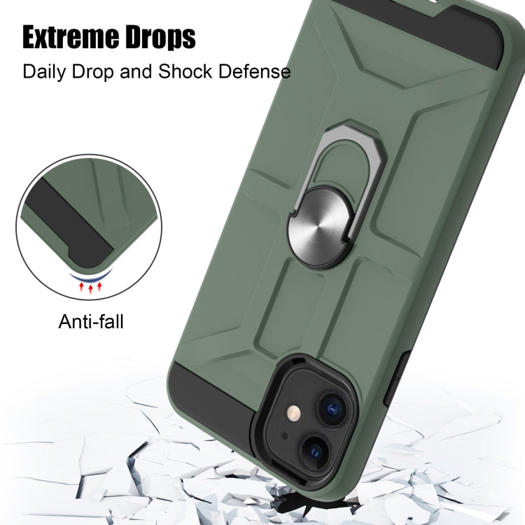 For iPhone 11 War-god Armor TPU + PC Shockproof  Magnetic Protective Case with Ring Holder