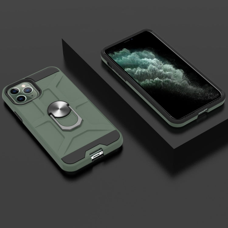 For iPhone 11 Pro War-god Armor TPU + PC Shockproof  Magnetic Protective Case with Ring Holder