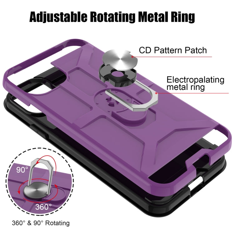 For iPhone 11 Pro Max War-god Armor TPU + PC Shockproof  Magnetic Protective Case with Ring Holder