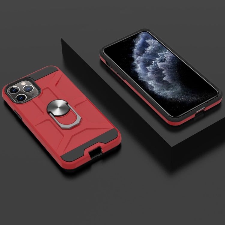 For iPhone 11 Pro Max War-god Armor TPU + PC Shockproof  Magnetic Protective Case with Ring Holder