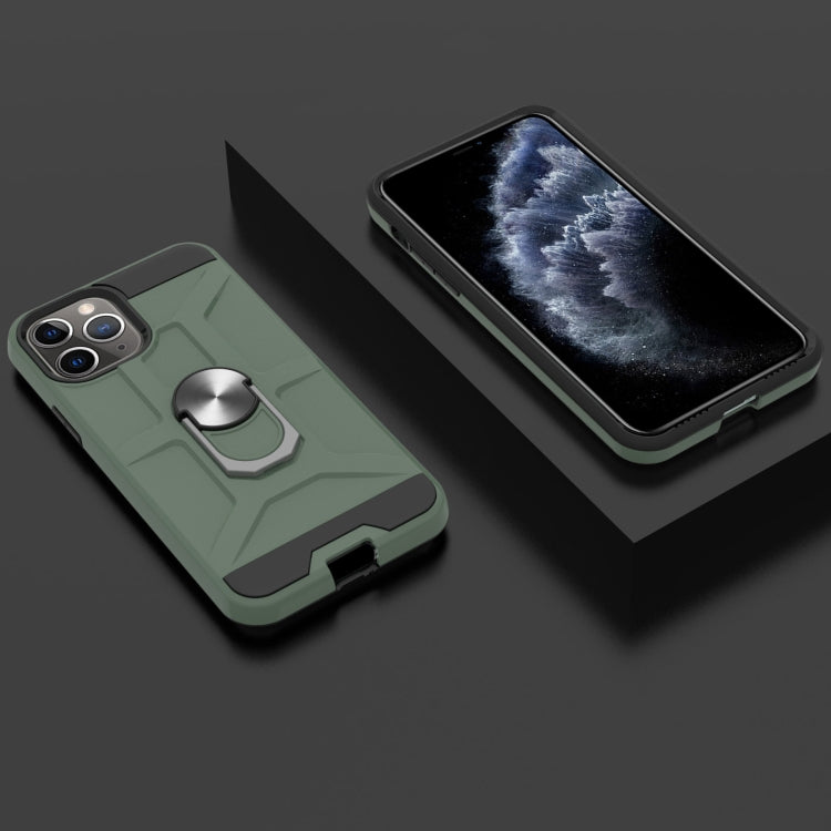 For iPhone 11 Pro Max War-god Armor TPU + PC Shockproof  Magnetic Protective Case with Ring Holder