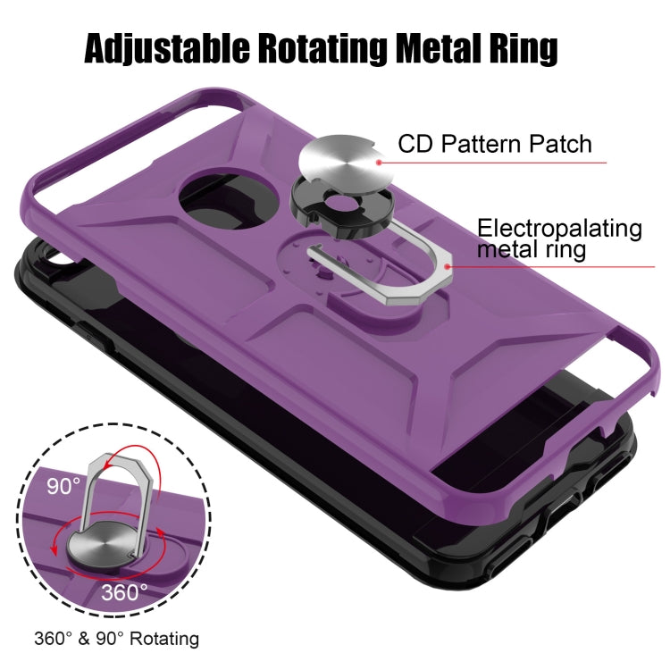 War-god Armor TPU + PC Shockproof  Magnetic Protective Case with Ring Holder For iPhone 8 Plus / 7 Plus