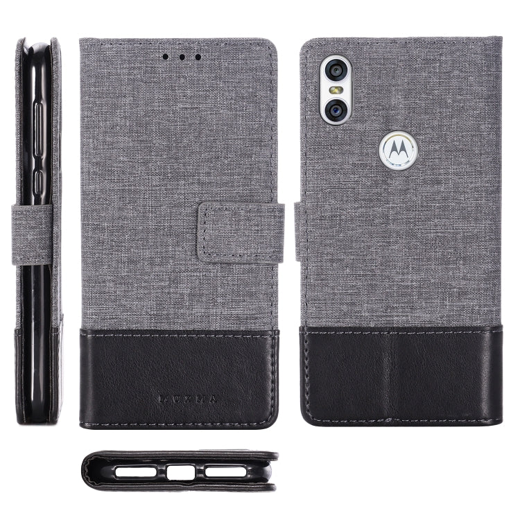 For Motorola Moto One MUXMA MX102 Horizontal Flip Canvas Leather Case with Stand & Card Slot & Wallet Function