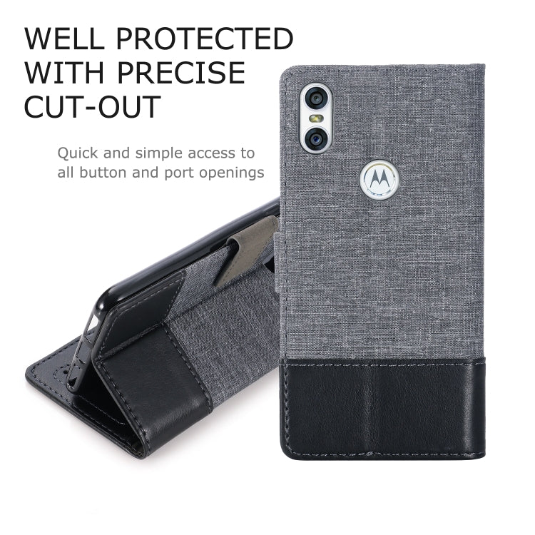 For Motorola Moto One MUXMA MX102 Horizontal Flip Canvas Leather Case with Stand & Card Slot & Wallet Function