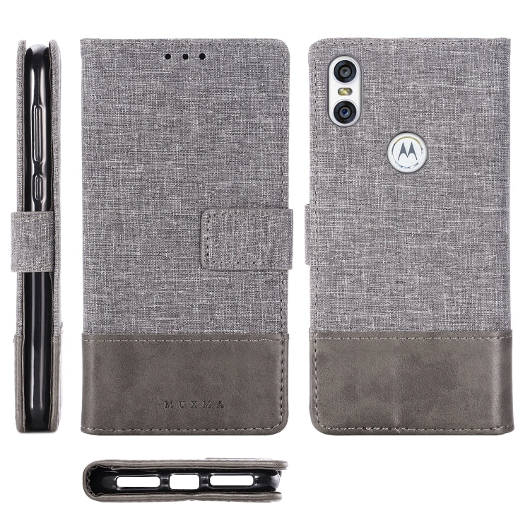 For Motorola Moto One MUXMA MX102 Horizontal Flip Canvas Leather Case with Stand & Card Slot & Wallet Function