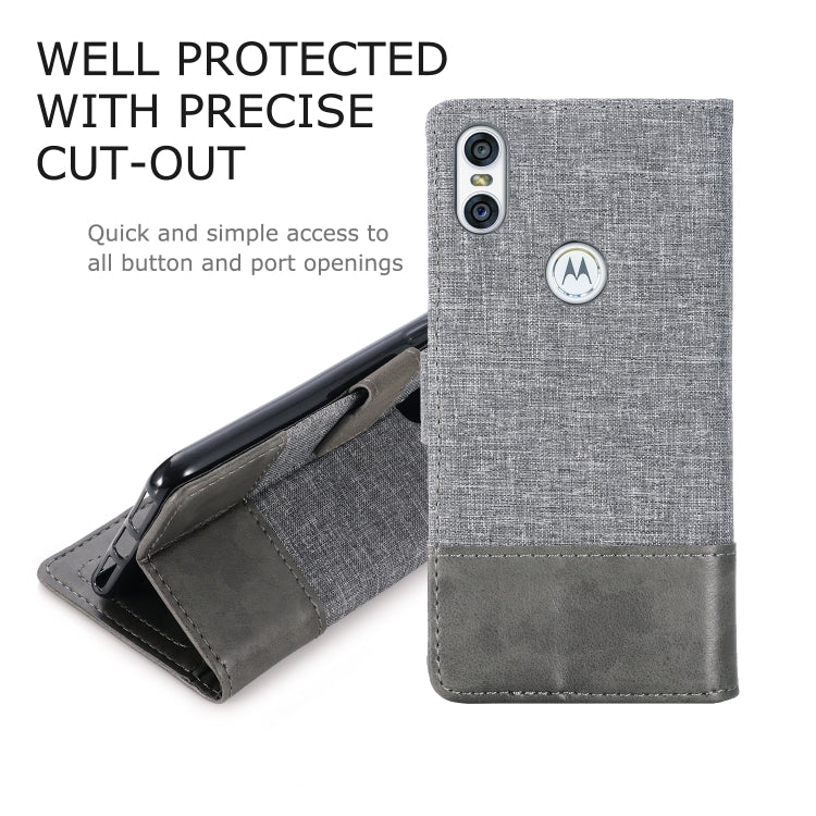 For Motorola Moto One MUXMA MX102 Horizontal Flip Canvas Leather Case with Stand & Card Slot & Wallet Function