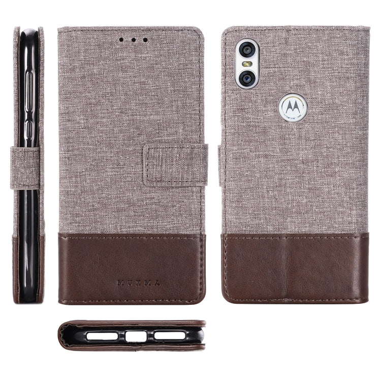 For Motorola Moto One MUXMA MX102 Horizontal Flip Canvas Leather Case with Stand & Card Slot & Wallet Function
