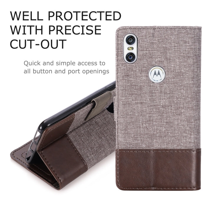 For Motorola Moto One MUXMA MX102 Horizontal Flip Canvas Leather Case with Stand & Card Slot & Wallet Function